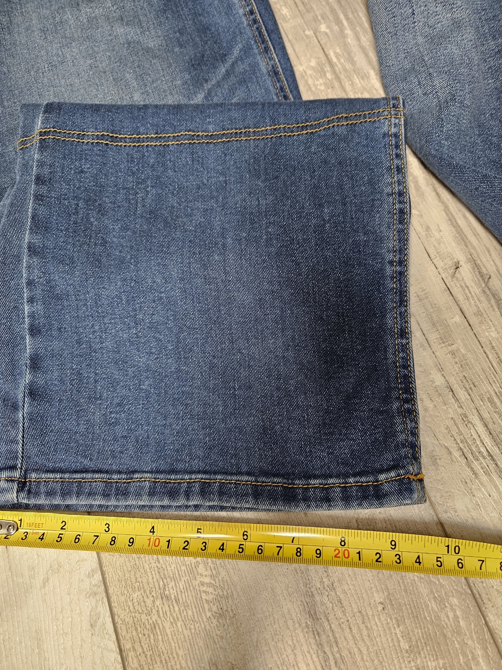 Pilcro Wide-Leg Flare Jeans in Medium Blue Denim - Picture 7 of 12